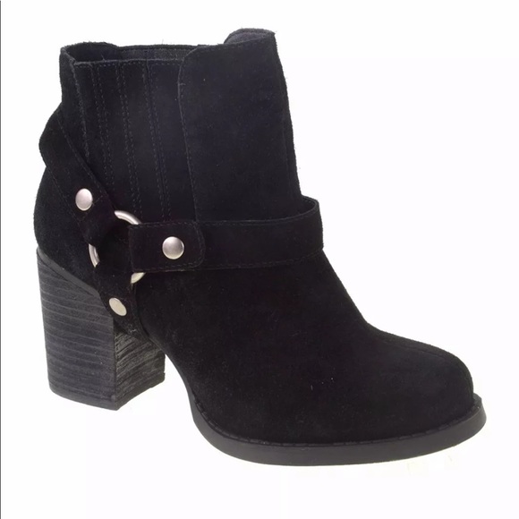 Chinese Laundry Shoes - Chinese Laundry Brindle Black Suede Ankle Boots 6